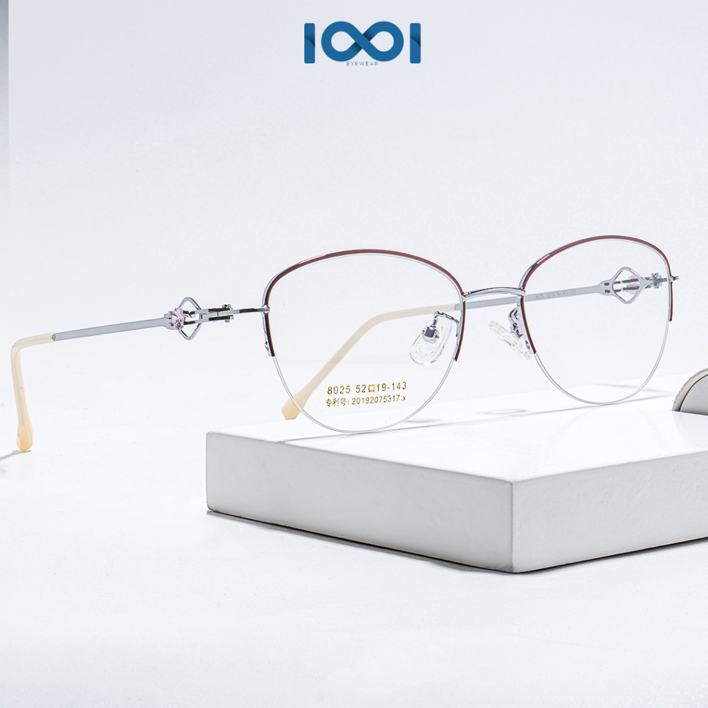 IOOI Eyewear -  Kacamata Oval Glasses Metal Bisa Minus/Cyl/Plus Anti Radiasi Photocromic Blueray Wom