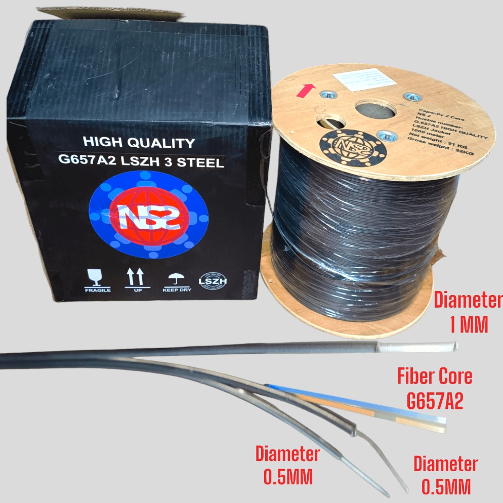 KODE J67Y dropcore 2 core 3 seling NS2 high quality fiber optic  kabel fo drop core 2 core 1km