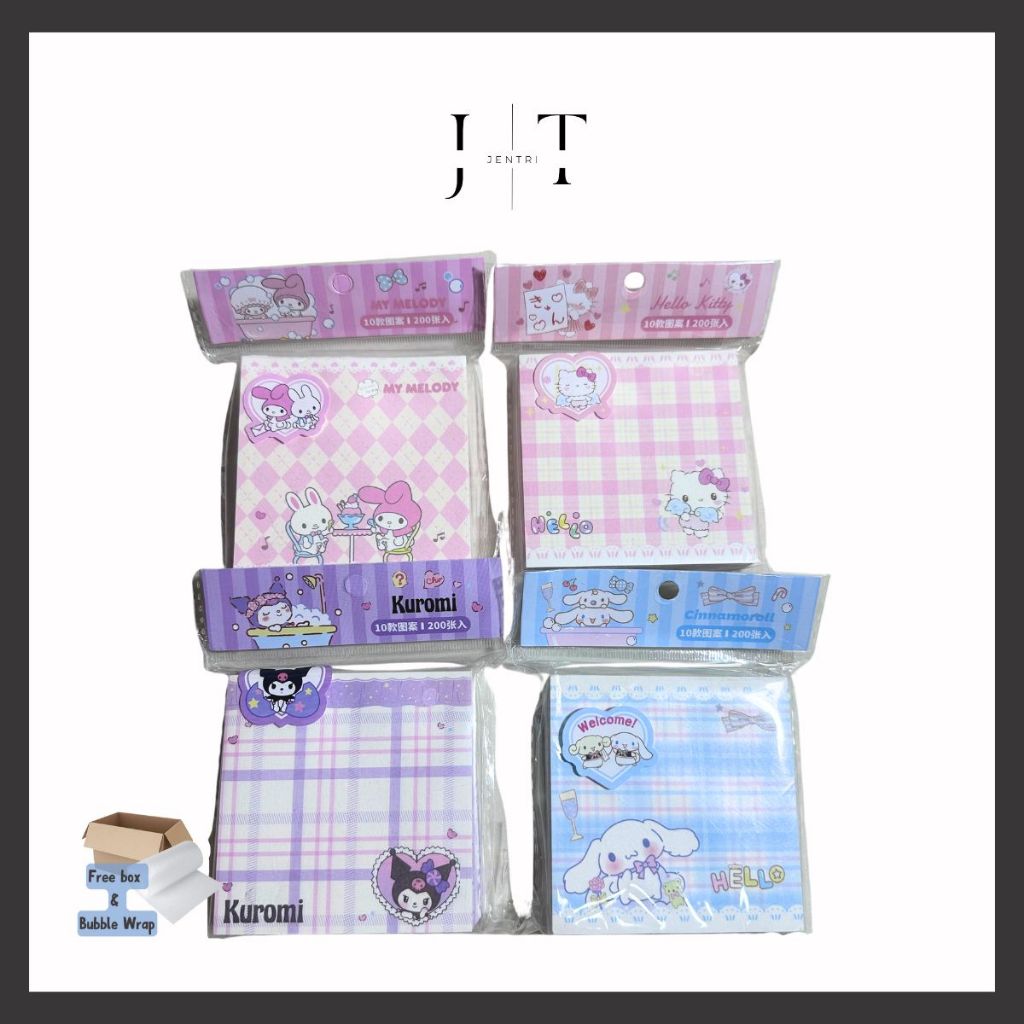 

STICKY NOTE CUTE SANRIO KUROMI MELODY CINNAMOROLL HELLO KITTY
