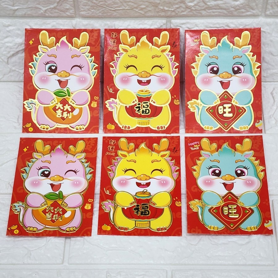 

Amplop angpao hongbao tahun baru imlek uang dilipat naga chubby mixB