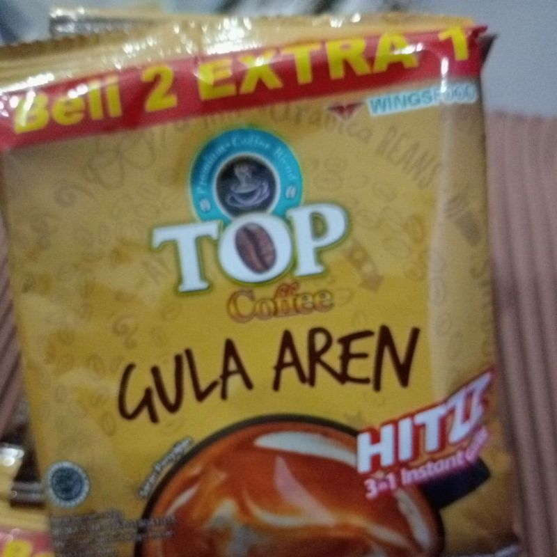 

kopi top gula aren kemasan hemat 1renteng isi 15pcs