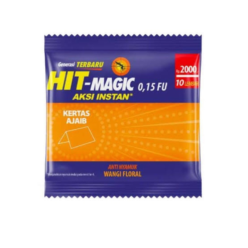 HIT MAGIC bakar isi (4+2) 1 renceng/12pcs - obat nyamuk kertas bakar