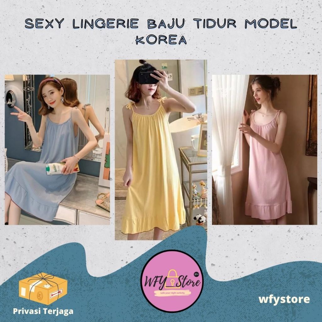 Sexy Lingerie Baju Gaun Tidur Model Korea