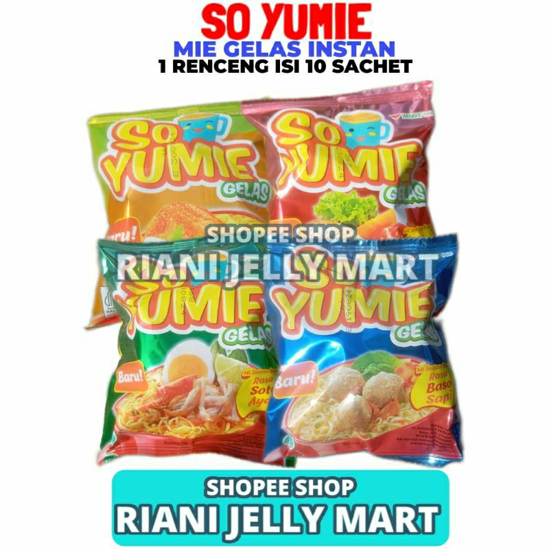 

So Yumie Mie Gelas 1 Renceng Isi 10 Sachet 30GR