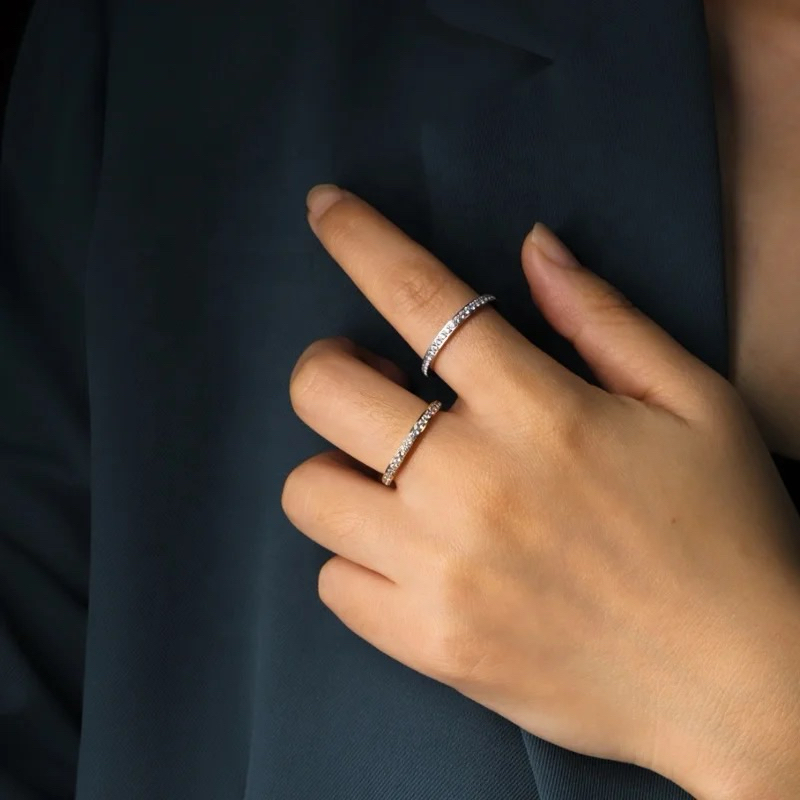 Dejaveli - Cincin Almira Titanium - Anti Karat & Hitam - Cincin Korea Wanita Aesthetic