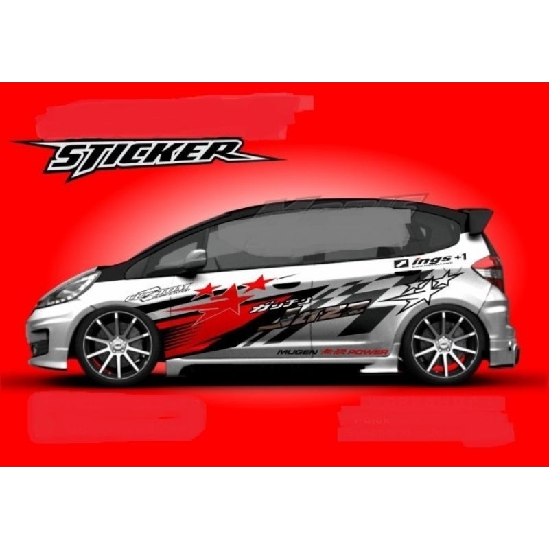 sticker stiker cutting mobil keren grafis stripping jazz swift ayla agya sedan avanza Civic vios sol