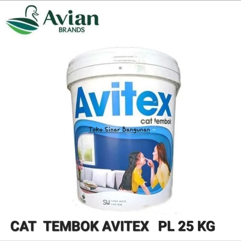 CAT TEMBOK AVITEX PAIL 25 KG / WARNA SUPER WHITE / CAT TEMBOK INTERIOR
