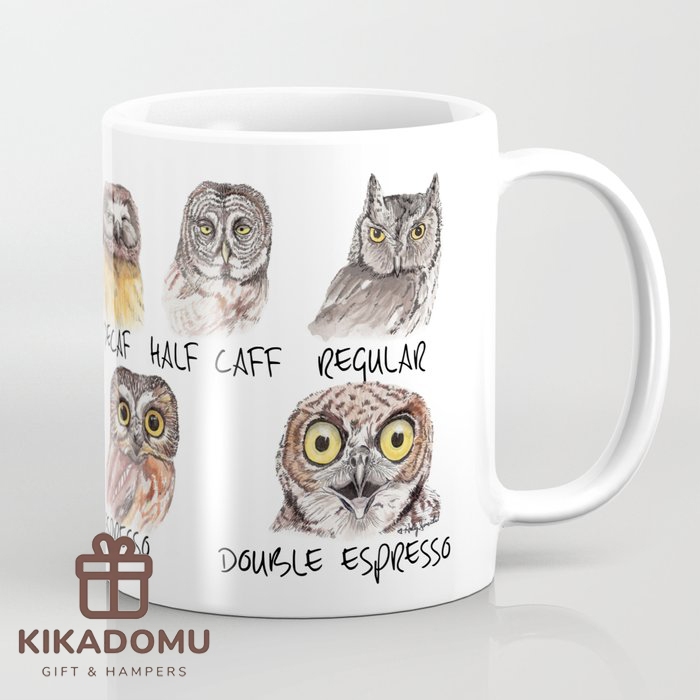Owl Caffeine Meter - funny owl Ceramic Coffee Mug