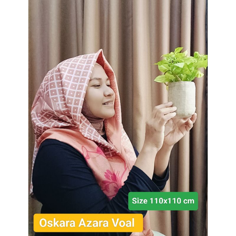 HIJAB SEGI EMPAT VOAL MOTIF KODE TERBARU OSKARA AZARA SUPERFASHION