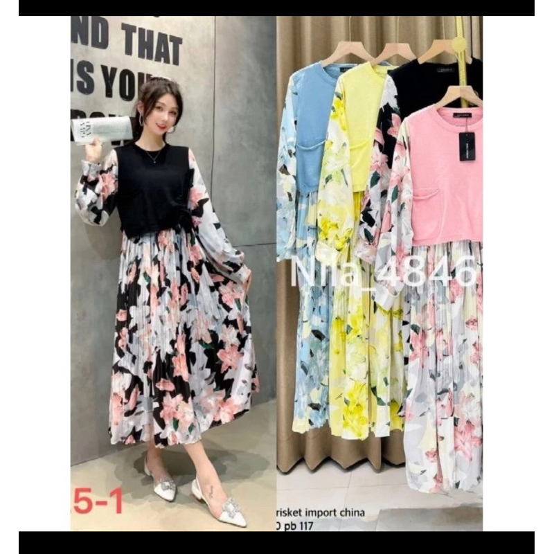 midi dress ZARA WOMEN plisket//midi premium bangkok