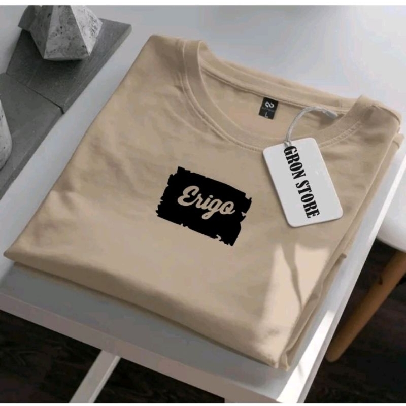 TERBARU  GET 1 PCS ( PROMO COD ) Kaos Distro Erigo Terbaru Petak Print Black Motif Lengan Pendek Ter