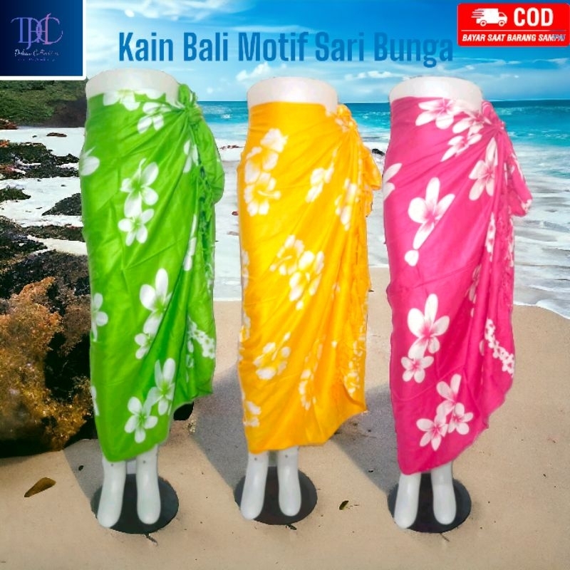 Kain Bali Motif Sari Bunga - kain pantai - kain Bali