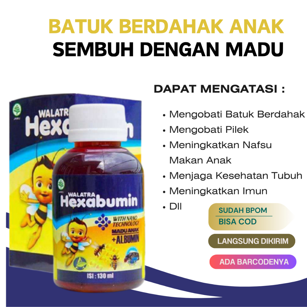 Obat Batuk Berdahak Anak 1 Tahun Keatas - Madu Hexabumin Suplemen Kesehatan Anak Herbal