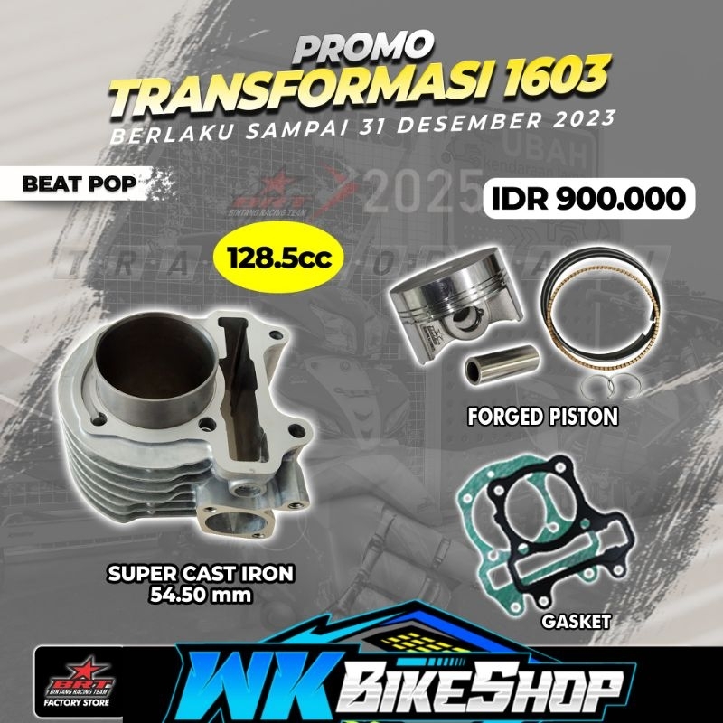 BLOK BEAT POP BEAT ESP  SCOOPY ESP STATER HALUS CASTING IRON 54.50MM + PISTON BRT
