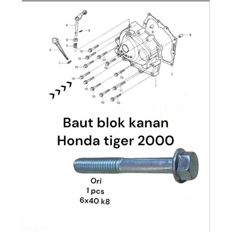 baut blok kanan honda tiger 2000