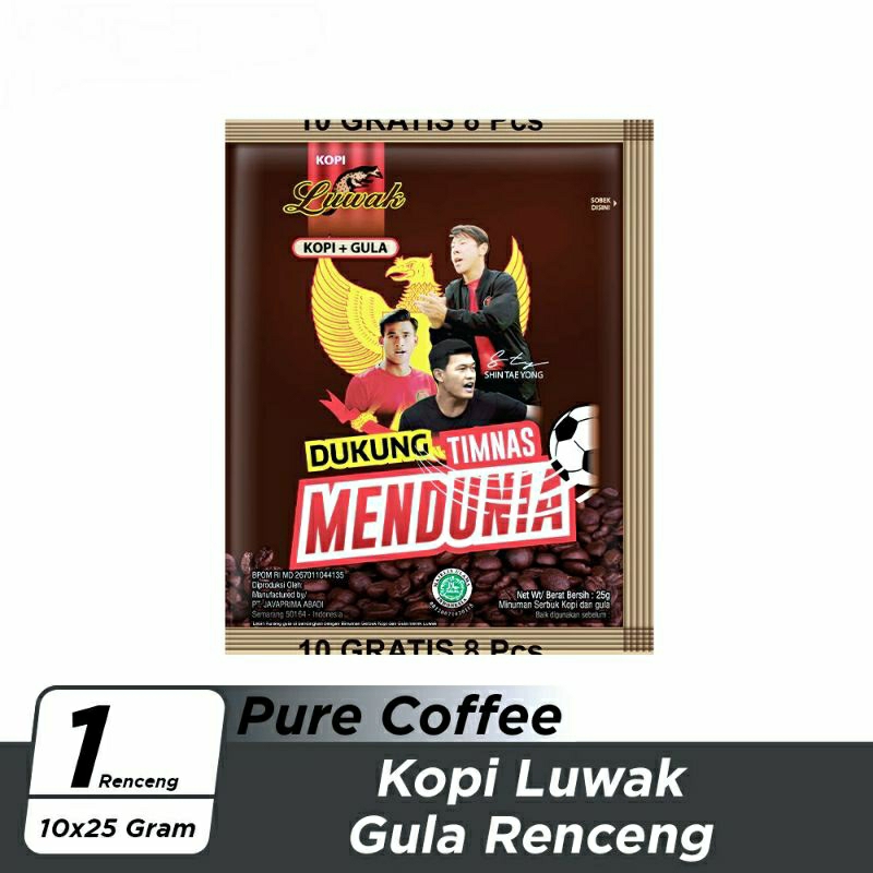 

Kopi luwak hitam+gula (isi 10+6 sachet)