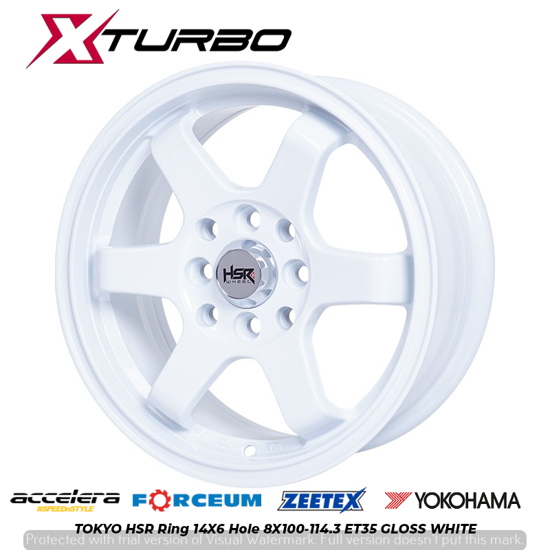 PELEK RACING MODEL TE37 HSR TOKYO RING 14 WARNA PUTIH - AGYA CALYA MIRAGE MARCH KARIMUN