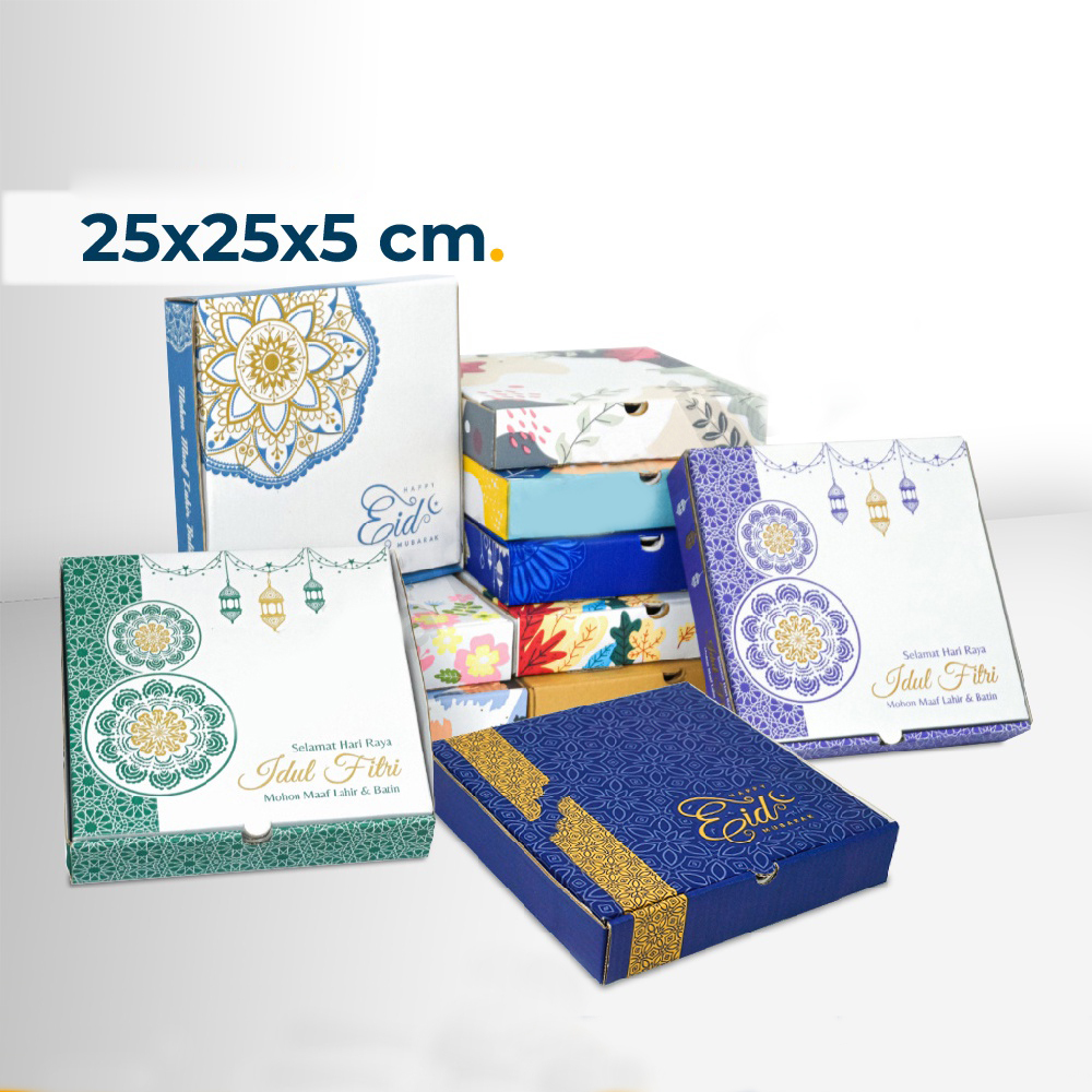 

Box Kue Kering Lebaran 25 x 25 x 5 cm Dus 4 Toples Cookies 250gr Kardus Kuker Packaging Hampers Idul Fitri