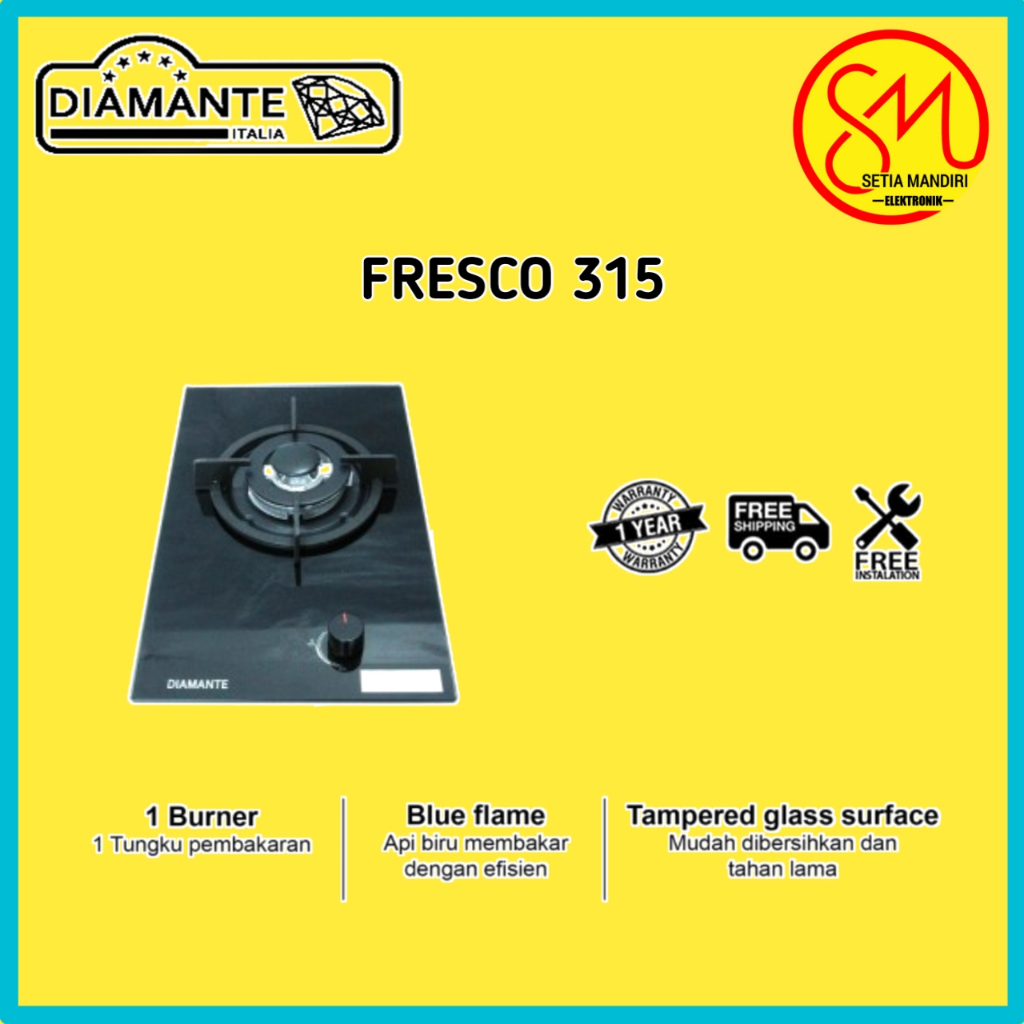 [KARGO]DIAMANTE Kompor Gas 1 Tungku Tanam - Built In Hob FRESCO-315