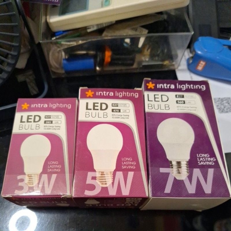 Intra led bulb e27 bohlam warm white
