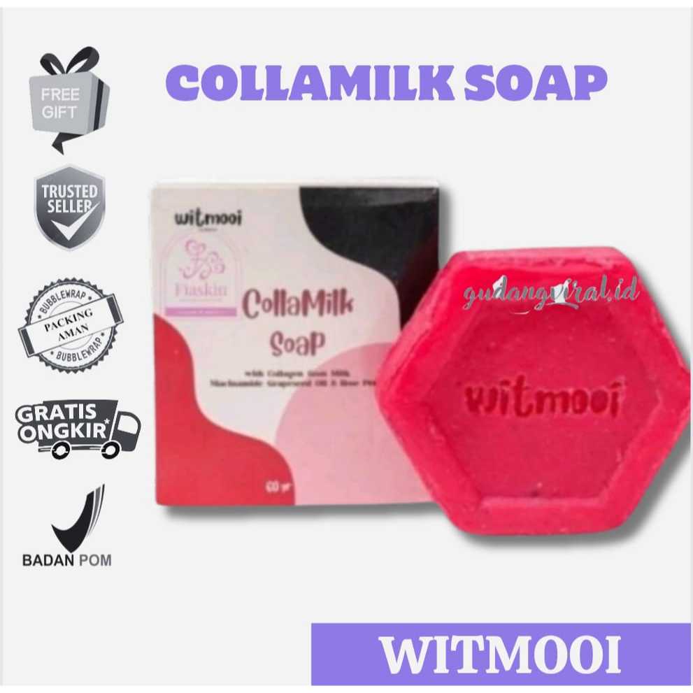 ❤️GV❤️ WITMOOI COLLAMILK SOAP BAR SABUN COLLA MILK WITMOOI SABUN BRIGHTENING WITMOOI COLLA MILK