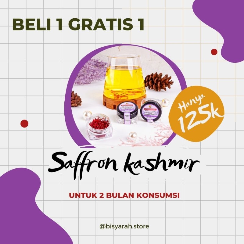 

BELI 1 GRATIS 1 SAFFRON KASHMIR FINEST MONGRA GRADE 1 SUPER PREMIUM