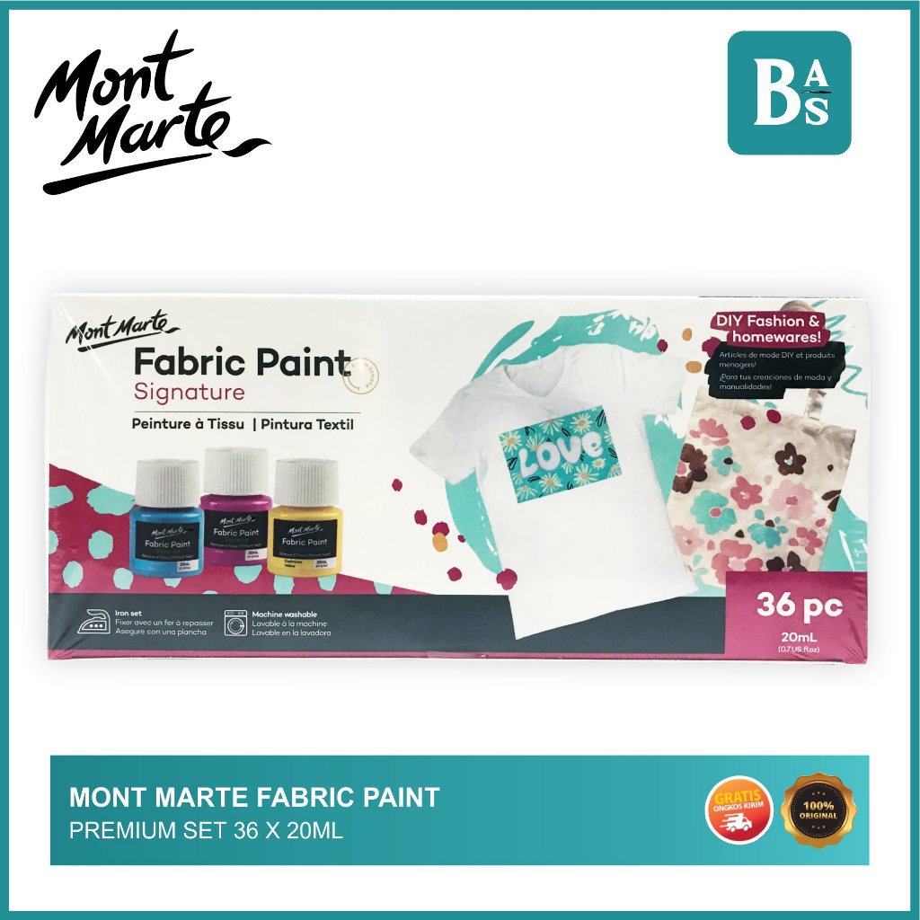 

MONT MARTE FABRIC PAINT SET 36PC X 20ML / Cat Kain Set