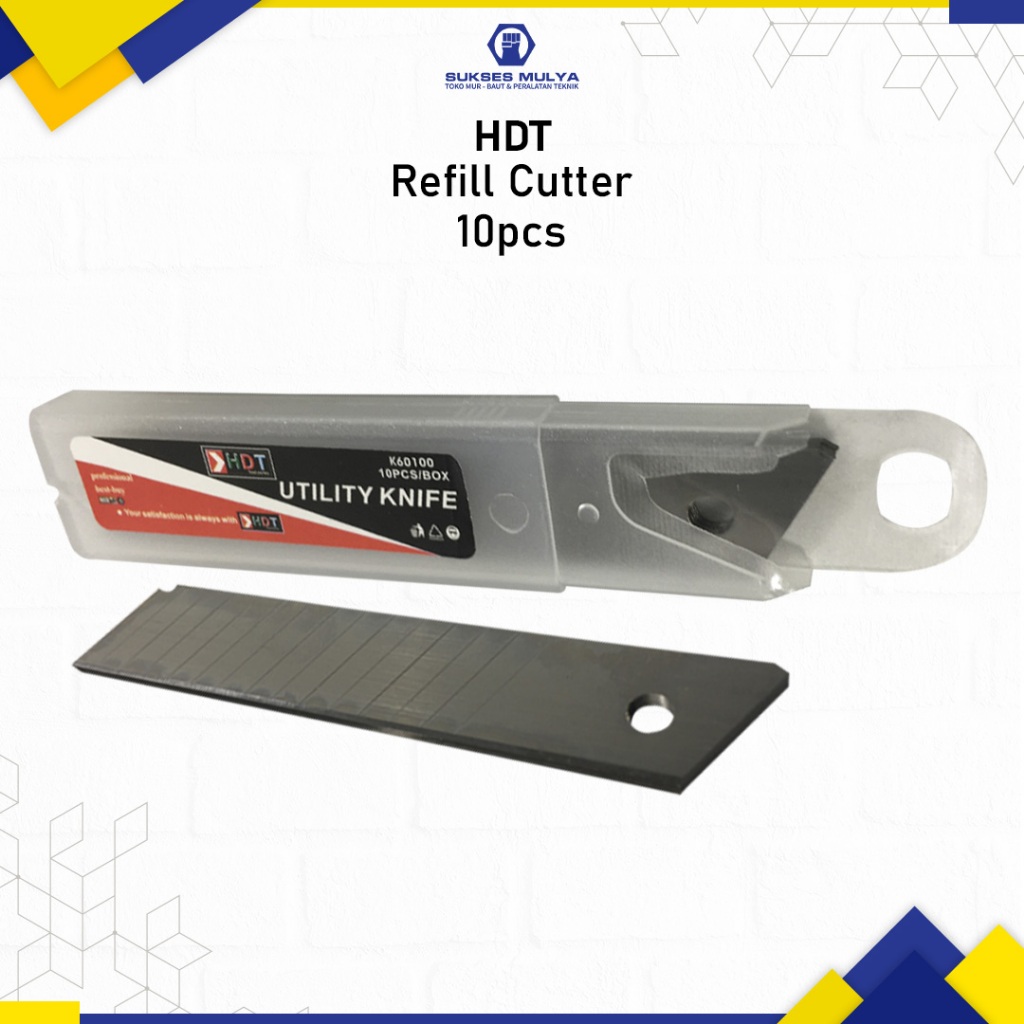 

HDT Isi Cutter Blade Refil Pisau Cutter Mata Kater Isi 10 Pcs 18mm