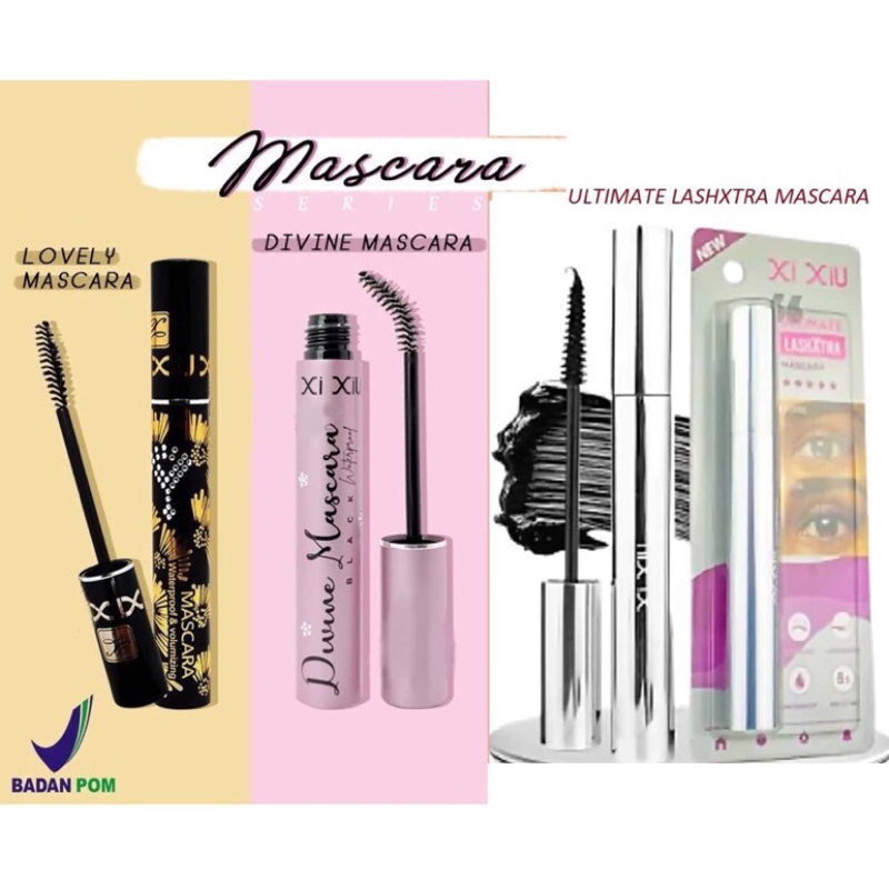 READY XI XIU LOVELY | BLACK | PINK MASCARA WATERPROOF VOLUMIZING BPOM | MASCARA XI XIU [BPOM]