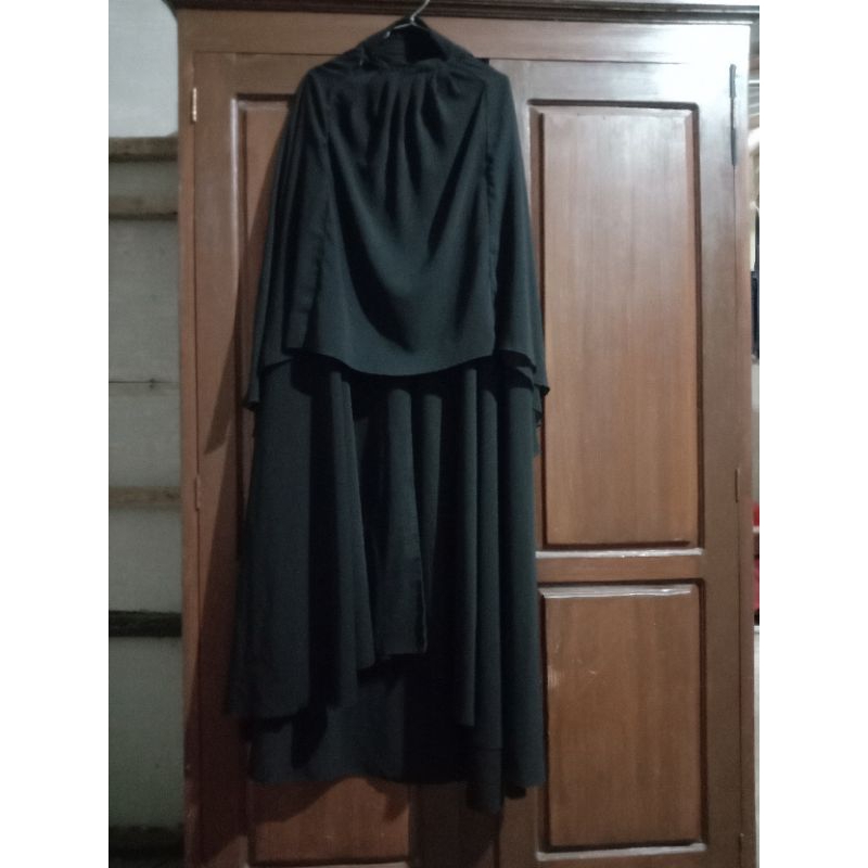 Preloved With Deffect Khimar Rits Safar Jetblack