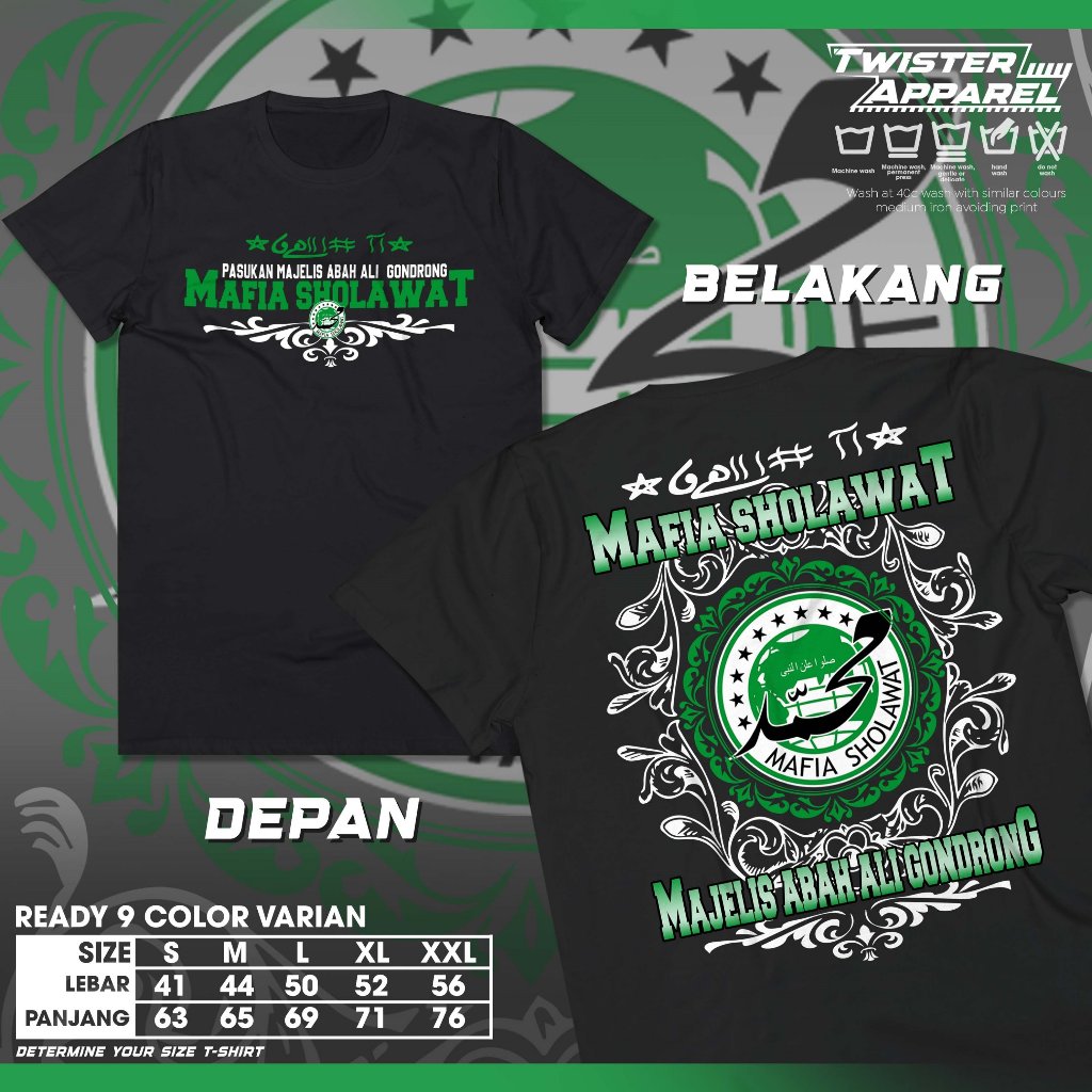 Kaos Mafia Sholawat Majelis Abah Ali Gondrong Baju Santri Islam Religi Nahdlatul Ulama - TWA209