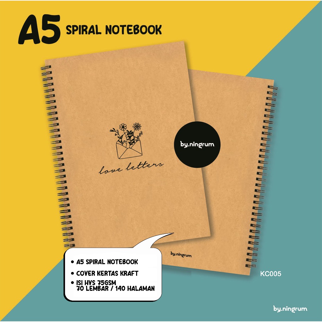 

Spiral Notebook A5, 70 Lembar, [KC005] Buku Tulis Catatan Jurnal Aesthetic Tema Quote Kraft Cover