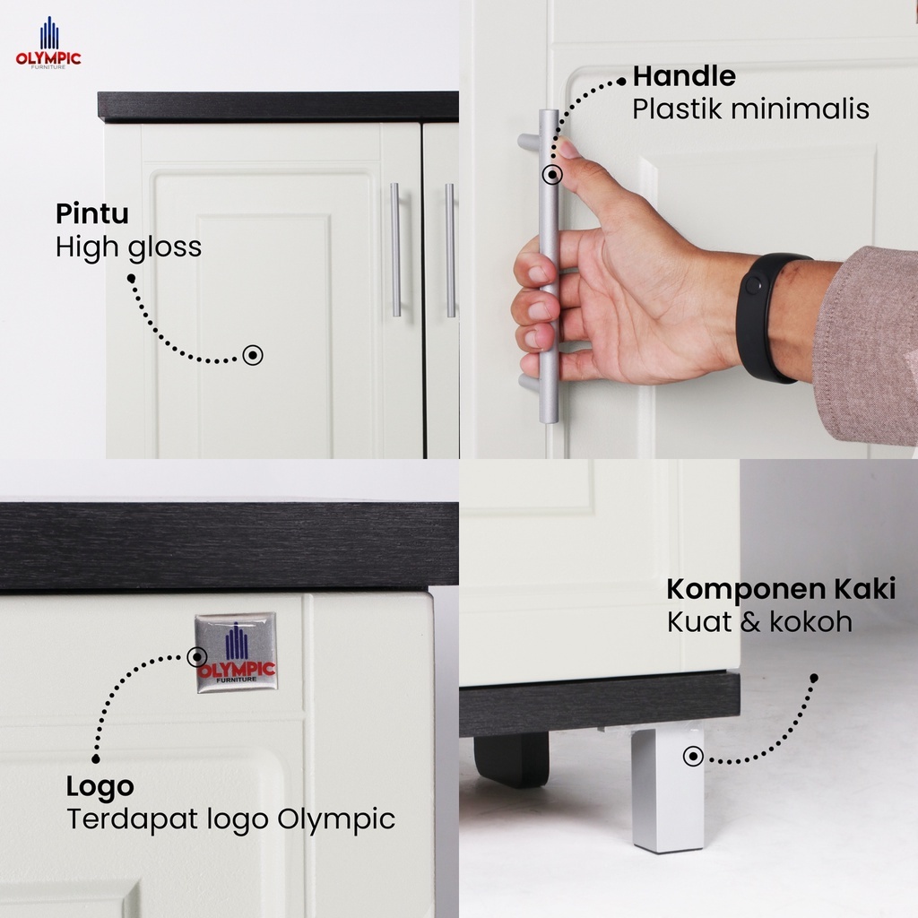 Olympic Kitchen Set 2 Pintu Bawah Meja Dapur Kabinet Bawah Rak Dapur Bawah KBD Mutiara