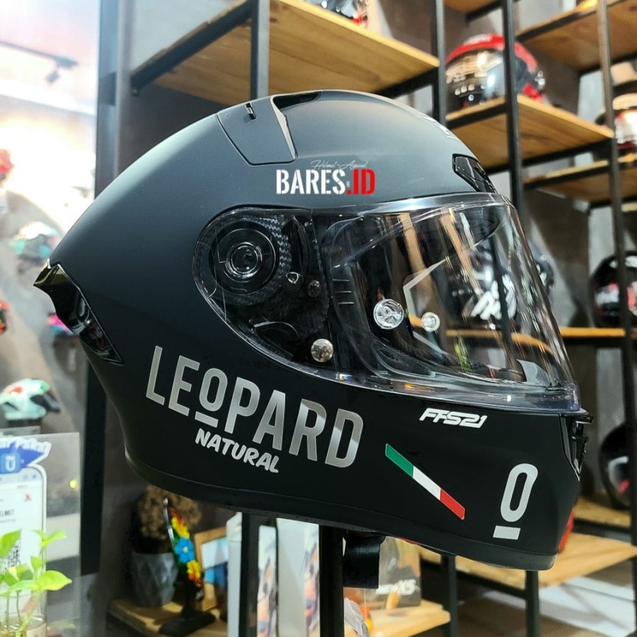 RSV FFS21 Black Doff Paket Sticker Leopard Helm Full Face Single Visor