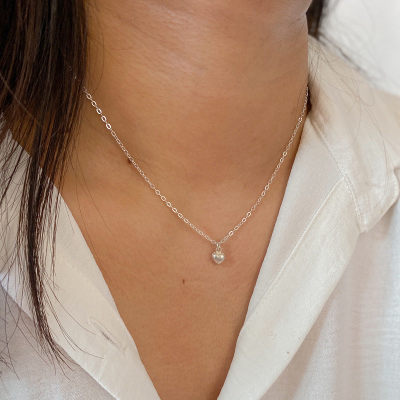Glossiethinc- Little heart Necklace 925 Sterling Silver