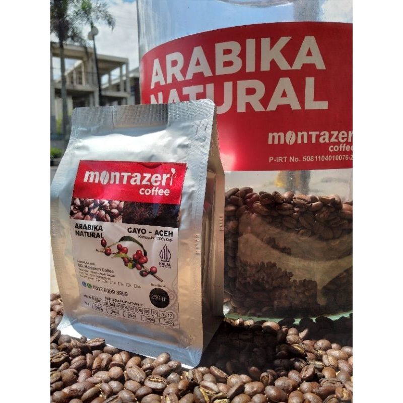 

kopi natural gayo aceh 250gr biji roasted atau bubuk montazericoffee