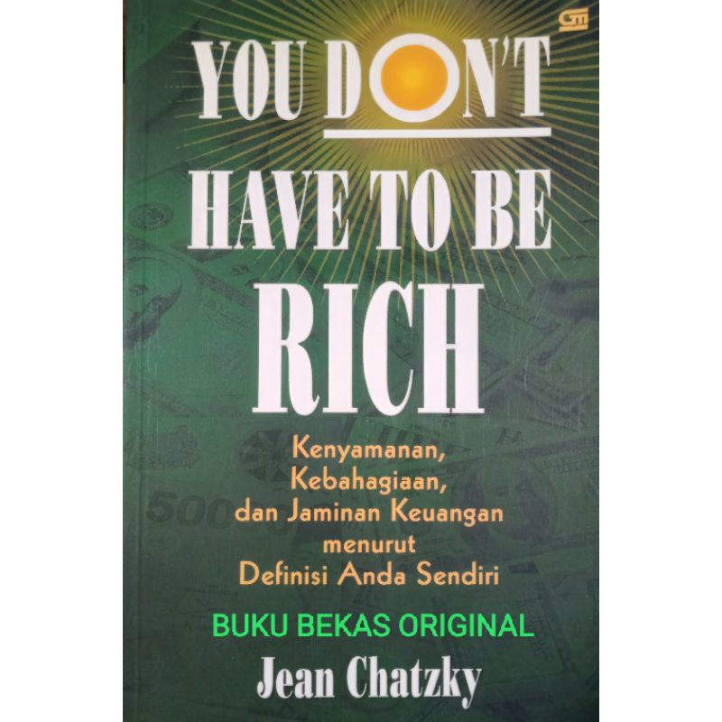 You don't have to be rich Kenyamanan Kebahagiaan dan Jaminan Keuangan Menurut Anda Sendiri Jean Chat