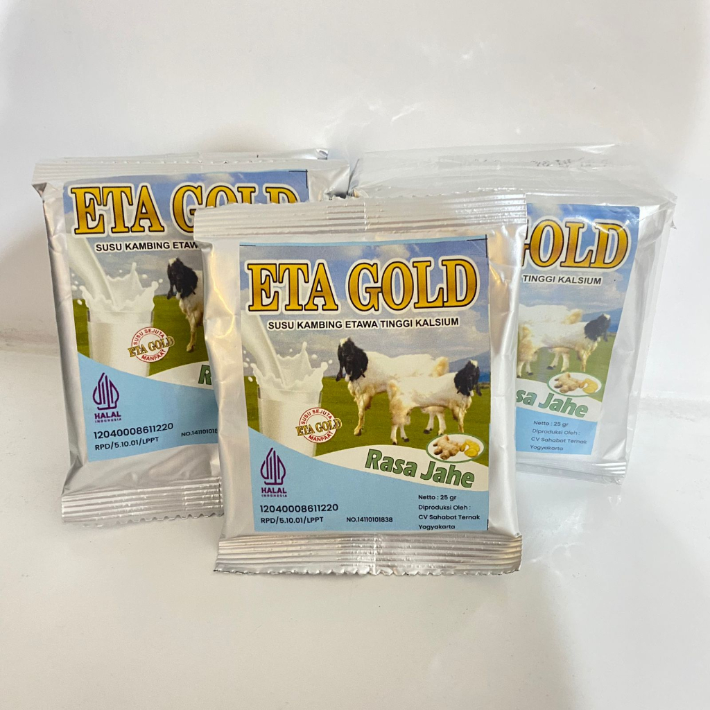 

SUSU ETA GOLD, SUSU KAMBING ETAWA ORI 100%, SUSU TINGGI PROTEIN, SUSU KAMBING HALAL, SUSU KAMBING VARIAN RASA, SUSU BERKHASIAT, SUSU TANPA PENGAWET, SUSU BAHAN ALAMI, SUSU KAMBING SACHET, SUSU PREMIUM, Susu Eta Gold Rasa Jahe
