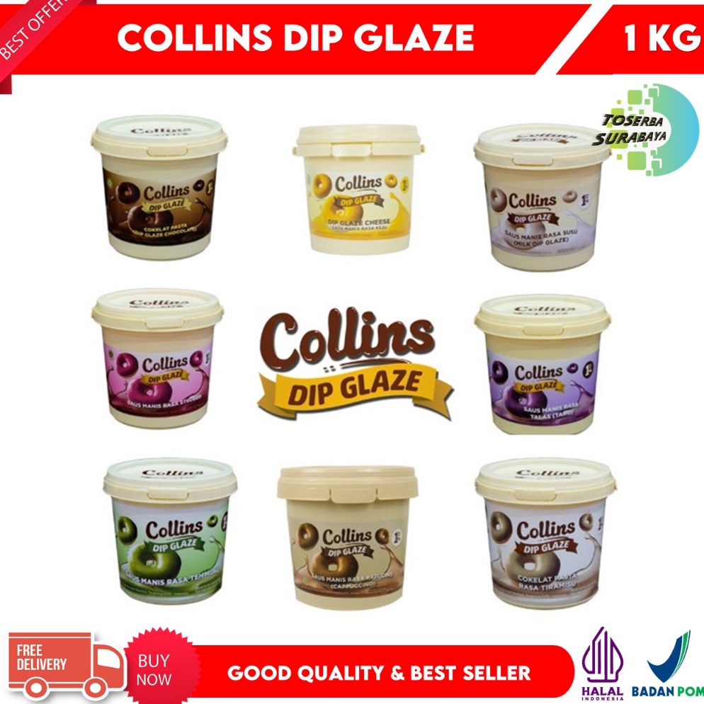 

Update COLLINS DIP GLAZE 1Kg Kemasan Pail Topping Filling BEST SELLER