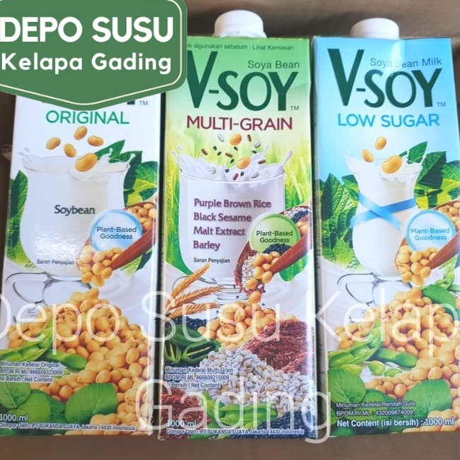 

Pasti Bisaa VSoy Multigrain Original Low Sugar 1 Liter Soya Vsoy MultiGrain Golden Grain Susu Kedelai