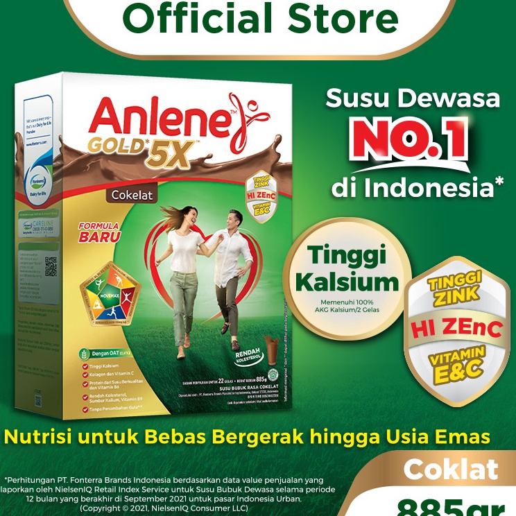 

Harga Oke Anlene Gold 5X Susu Bubuk Dewasa Cokelat 885g Nutrisi Tinggi Kalsium Untuk Tulang Sendi dan Otot