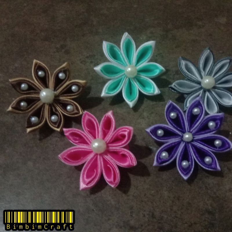 Bross Kanzashi Bross Hijab Handmade Pita satin