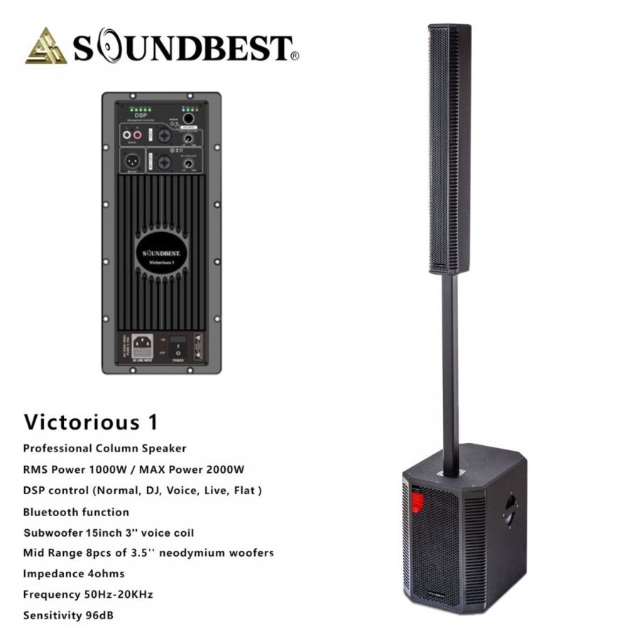 Speaker Satelite Soundbest Victorious 1 Victorious1 Victorious-1 Original Subwoofer + Colum Sat