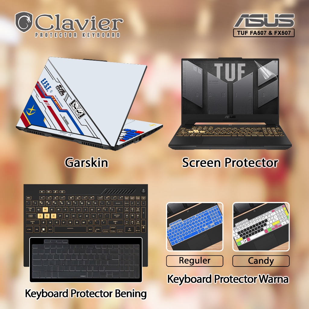 gkj_menor - Cover Keyboard Screen Protector Garskin Laptop Asus TUF Gaming F15 FX507 TPU Clear