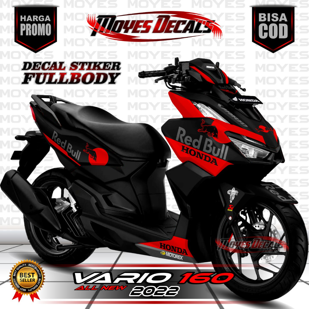(COD) Stiker Decal vario 150 Fullbody / Stiker Variasi Vario Racing Motip REDBULL Bisa COD