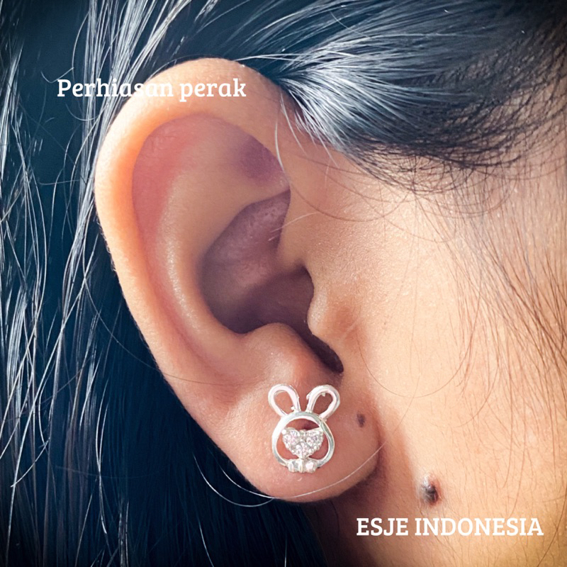 Anting Tusuk Kelinci Aksesoris Perhiasan Perak Wanita - Esje Indonesia