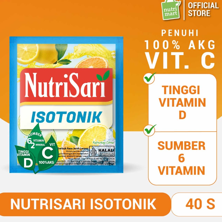 

Tertarik NutriSari Isotonik 4 Sachet Minuman Isotonik Buah Jeruk Segar Vitamin C Vitamin D