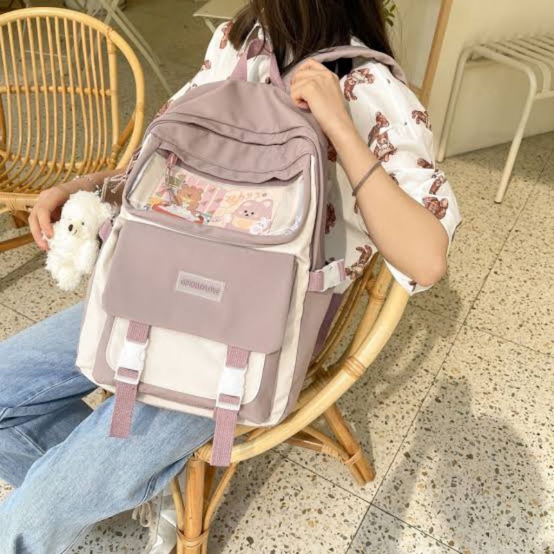 KEKEMI BAG TAS SEKOLAH CEWEK AESTHETIC MUAT BANYAK