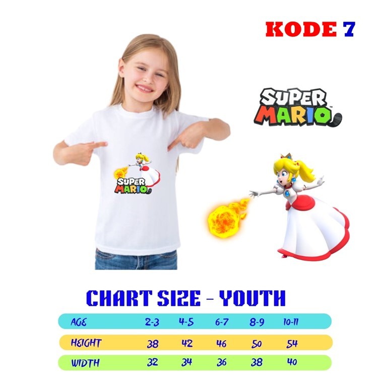 Kaos Keren Anak – Princess Peach Super Mario