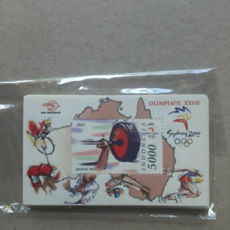 

Perangko Indonesia Olympiade sydney 2000 sheet 1 prangko